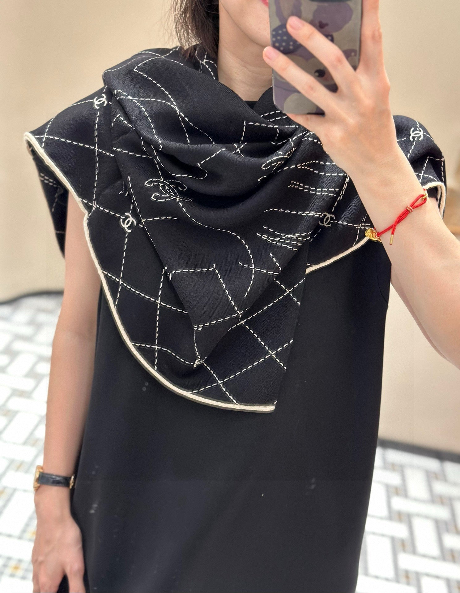 CC 25 Scarf 140cm Black Cashmere 293213