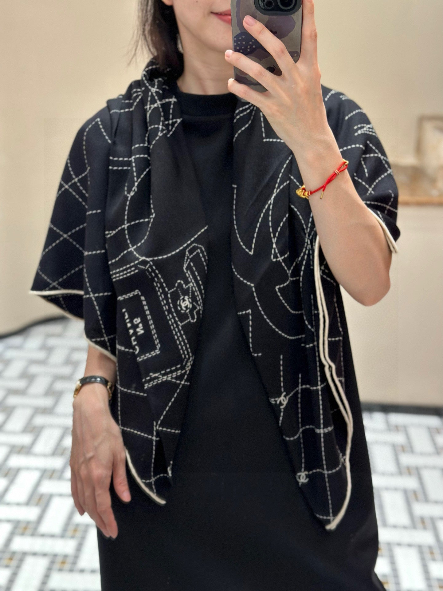 CC 25 Scarf 140cm Black Cashmere 293213