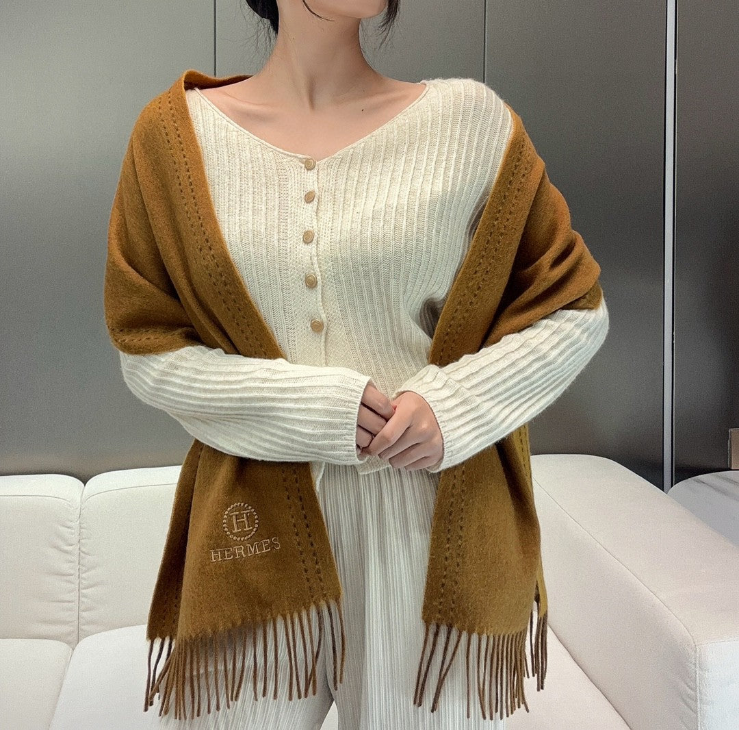 HM Scarf 190 CM Lighter Camel Wool 969440
