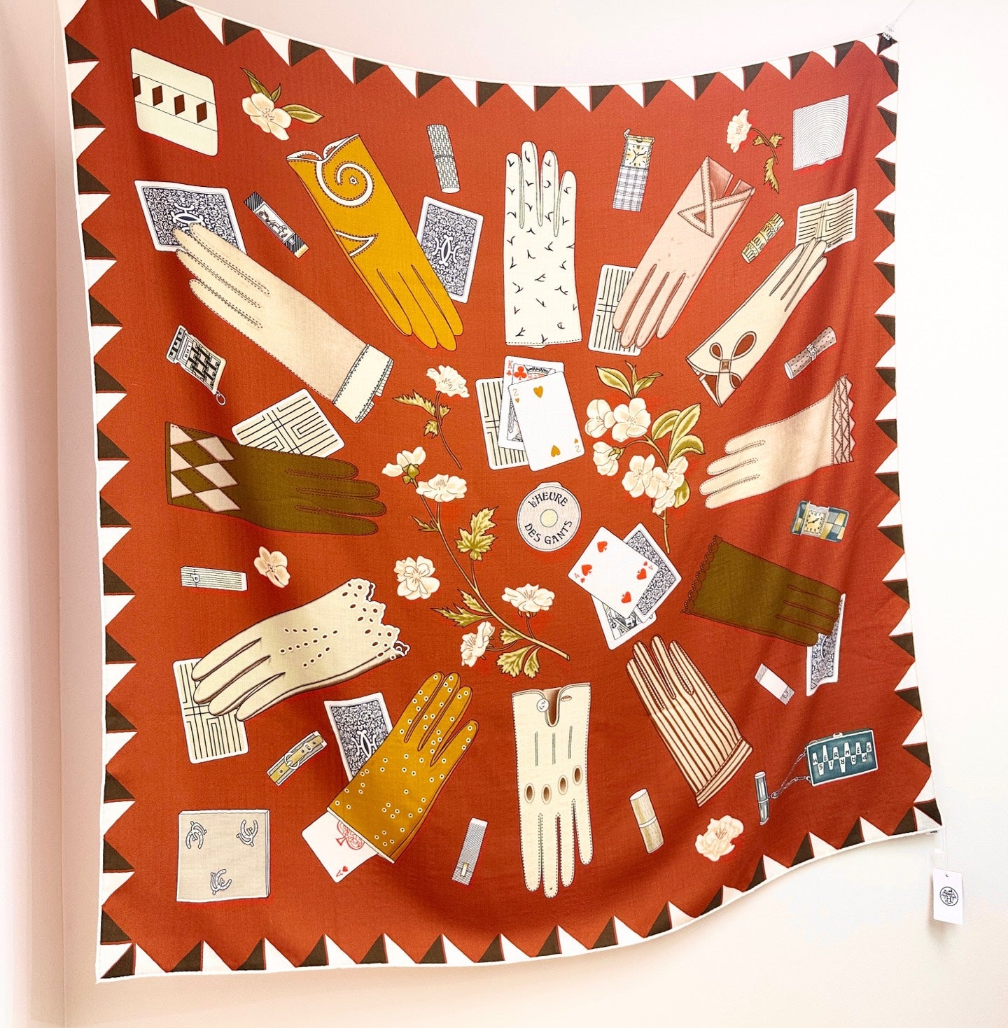 HM 25s Glove Time Scarf 135cm Orange Wool Mulberry Silk 971107