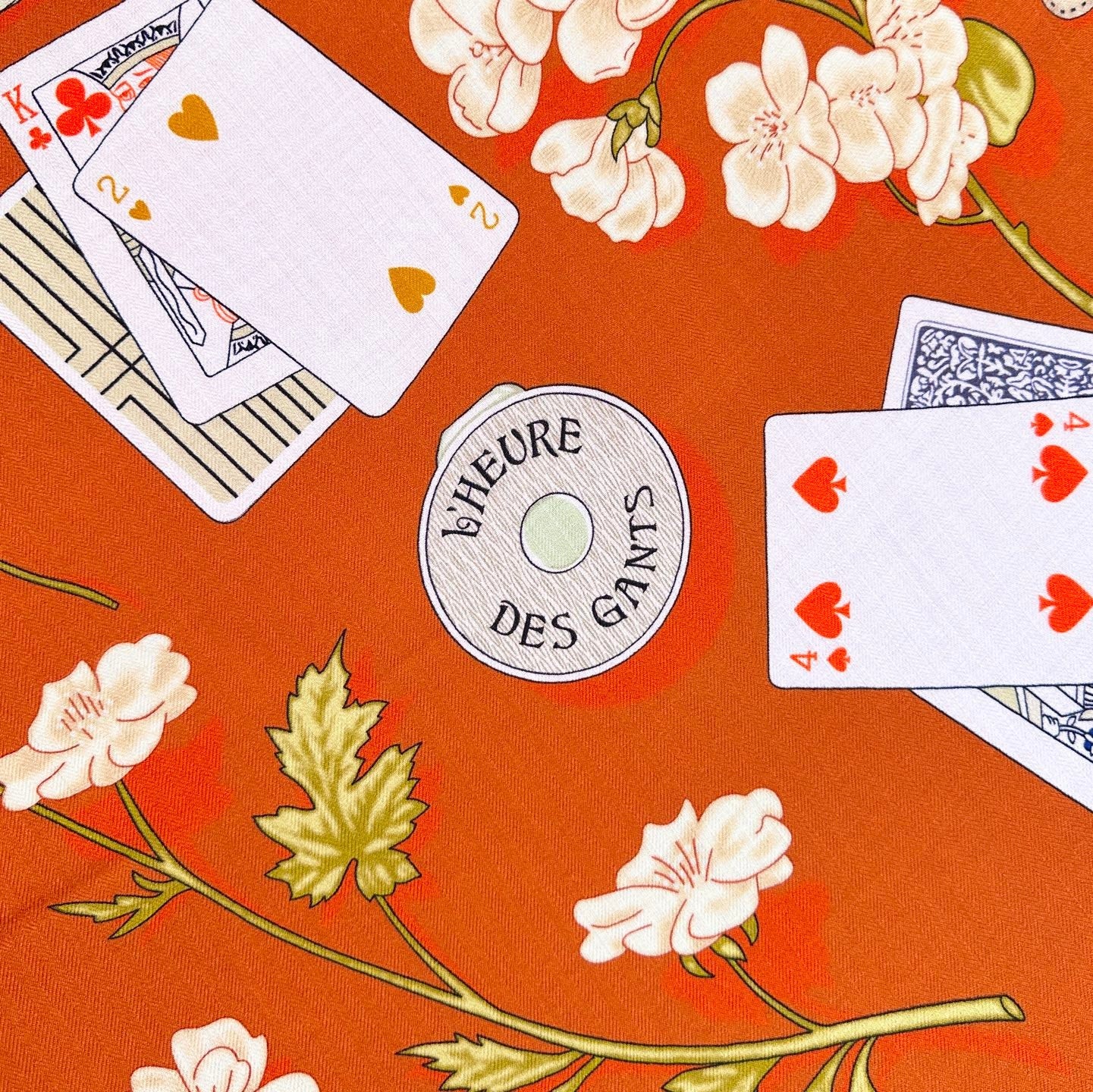 HM 25s Glove Time Scarf 135cm Orange Wool Mulberry Silk 971107