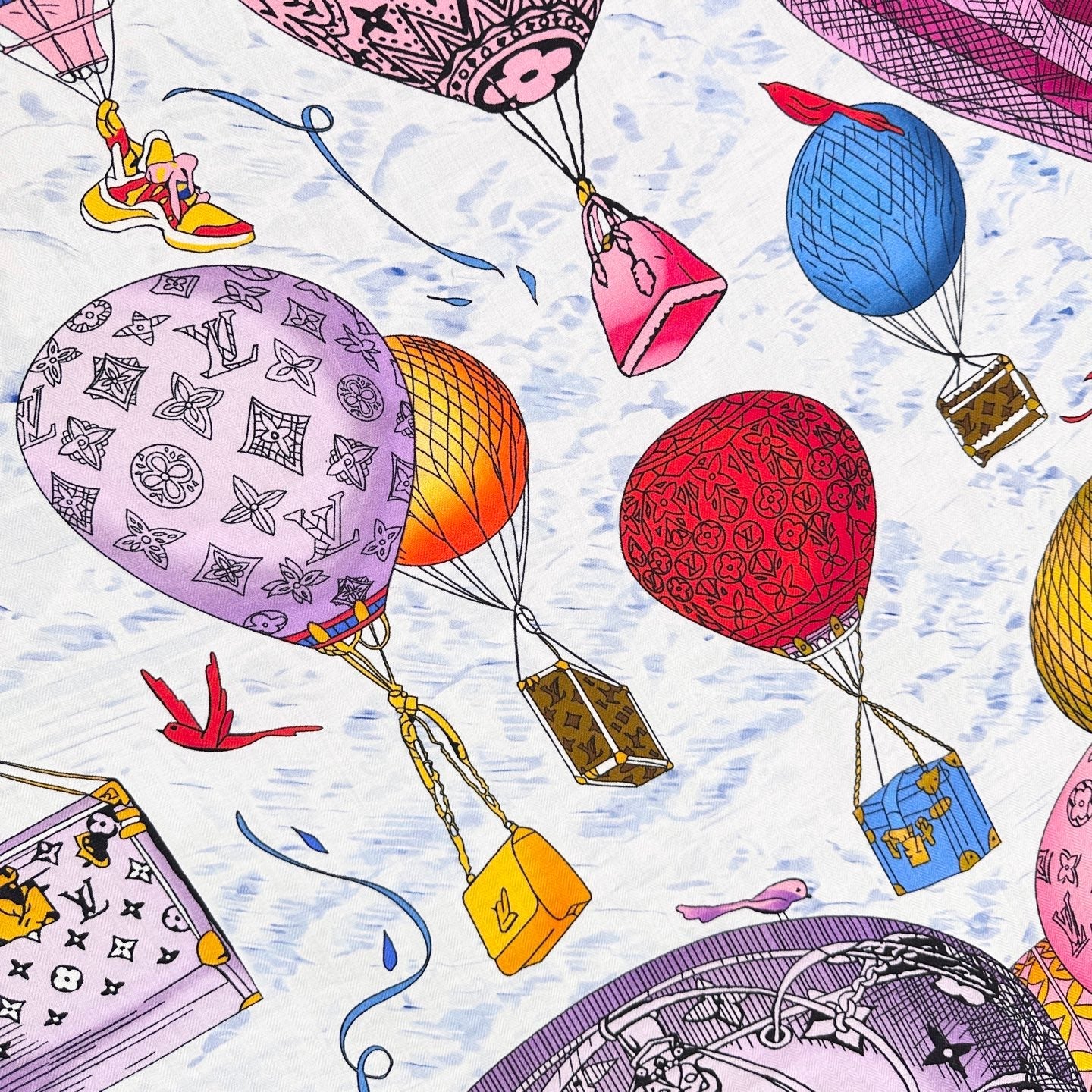 LV urkish Hot Air Balloon Scarf 140cm Colorful Cashmere 971102