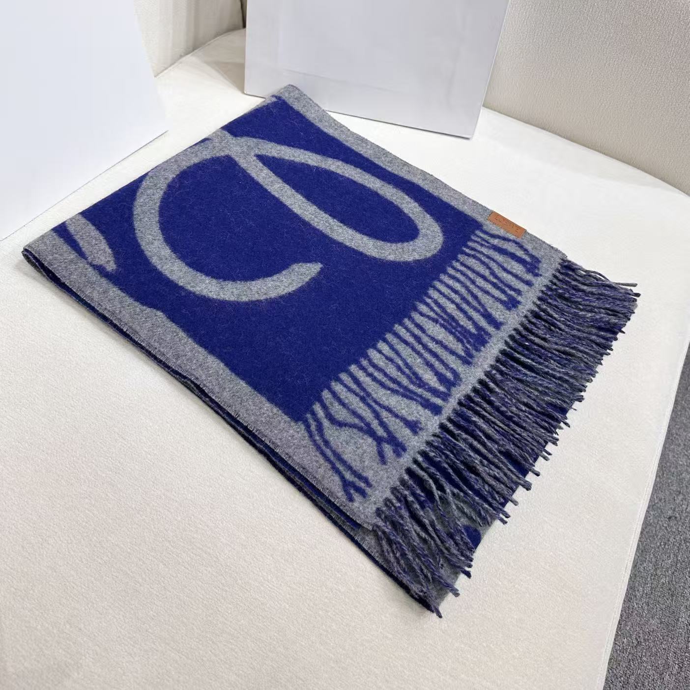 Loewe Scarf 180CM Blue Cashmere 962788