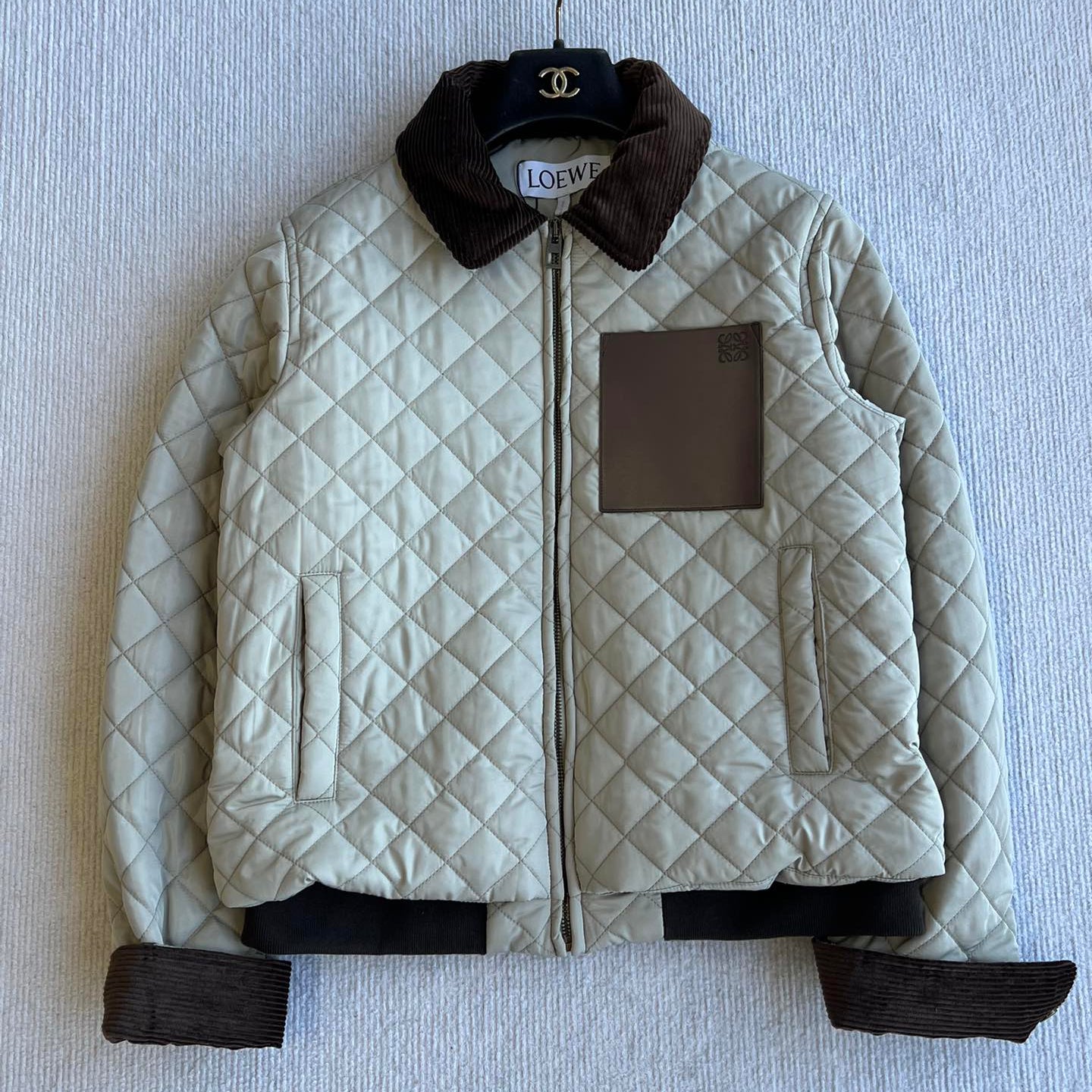 Loewe 2025 Jacket Cream Brown Cotton Polyester 325274