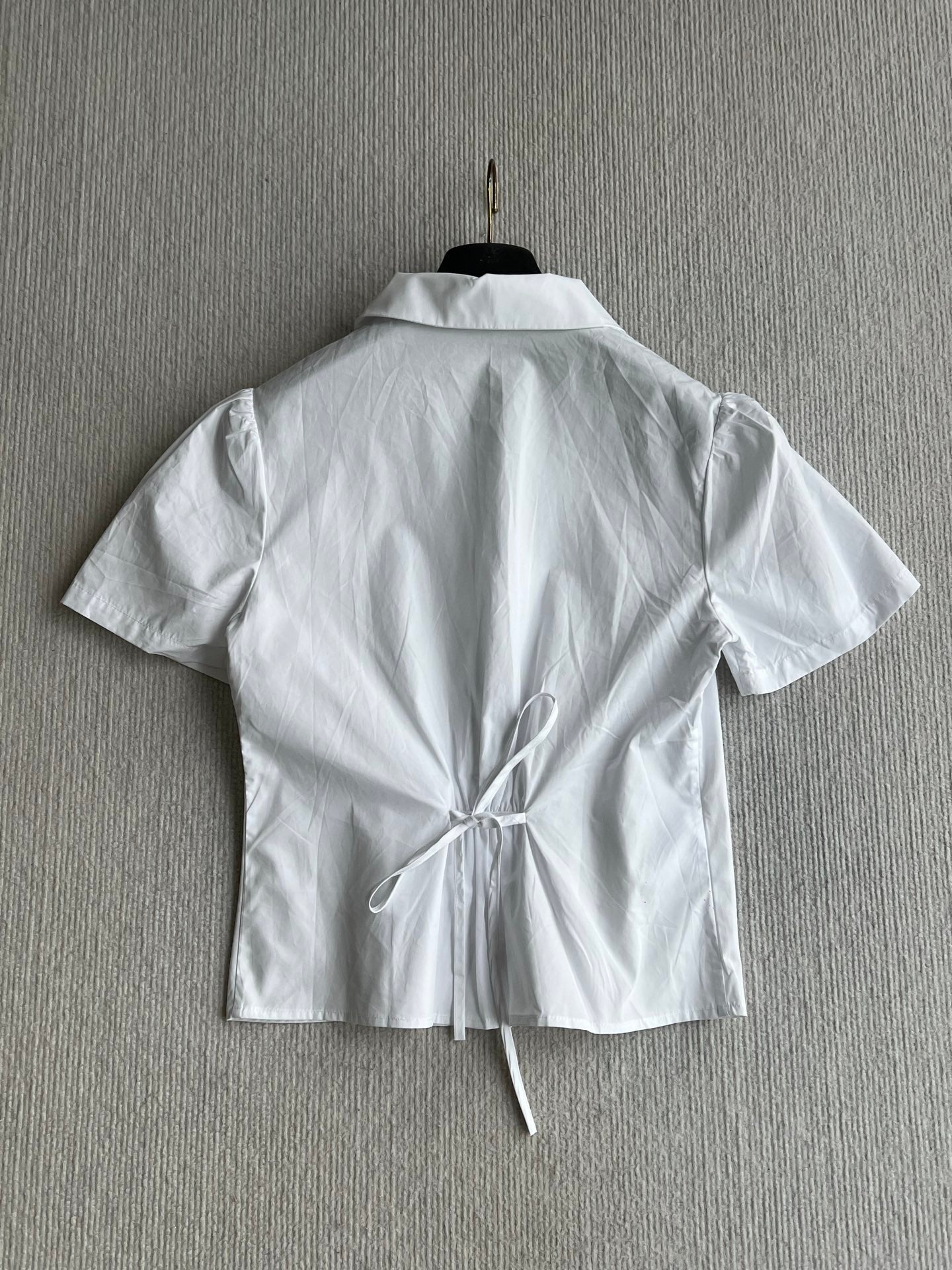 Prada 2026 Preppy Style White Short-Sleeve Shirt White Cotton