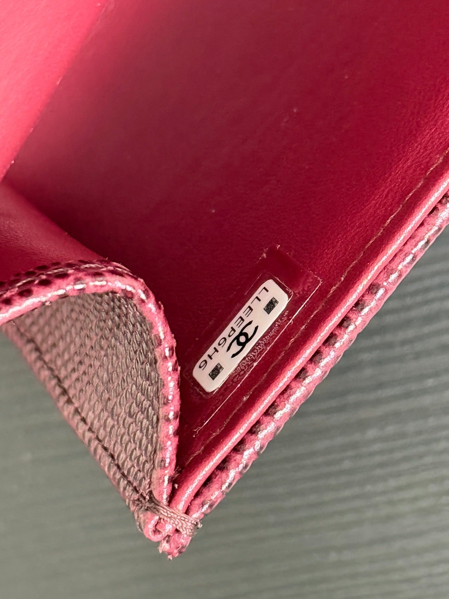 Chanel 2026 Clutch With Chain 25cm Burgundy Lizard-embossed Calfskin