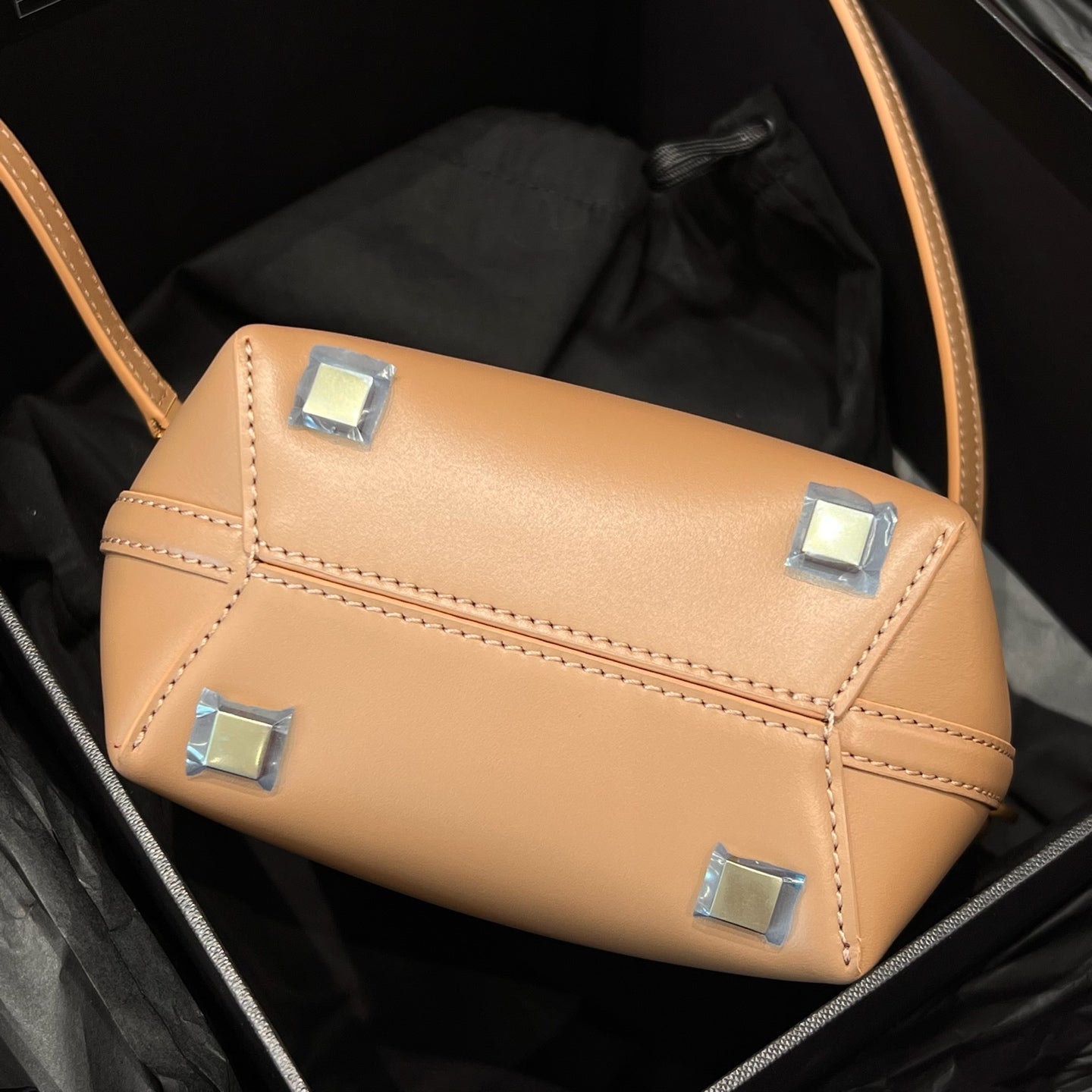 YSL Mini Bucket Bag 15 Taupe Calfskin Leather