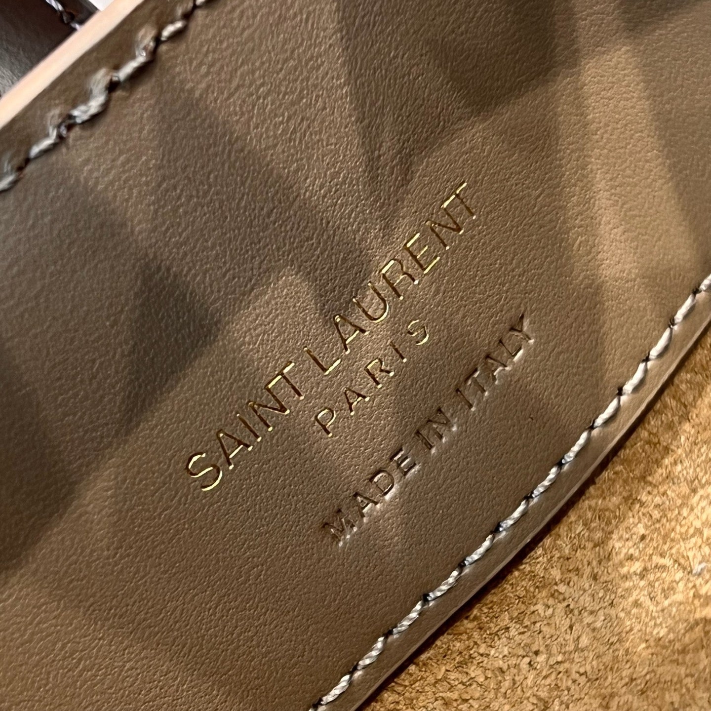 YSL Mini Bucket Bag 15 Taupe Calfskin Leather