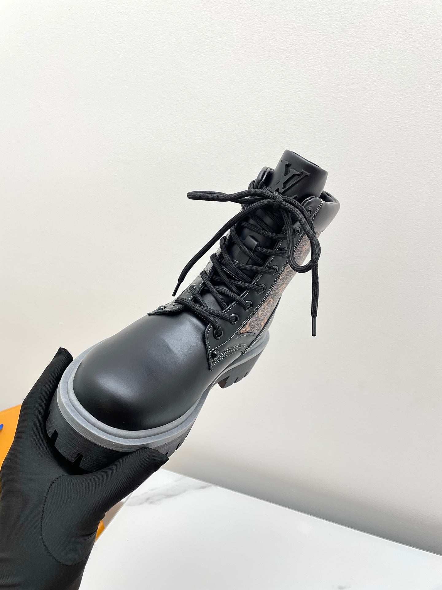 LV 25  Ankle Boots Black Brown Monogram Cowhide 576225