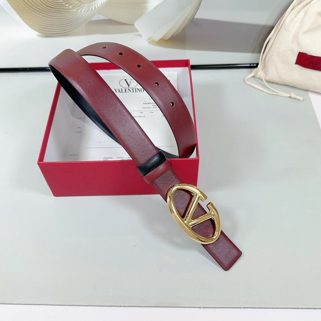 The Bold Edition Reversible Belt 30mm Burgundy Black Calfskin Gold Buckle