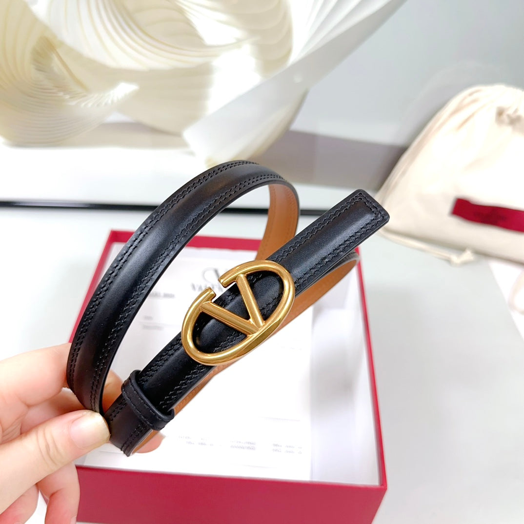 The Bold Edition Belt 20mm Black Brown Calfskin Gold Buckle