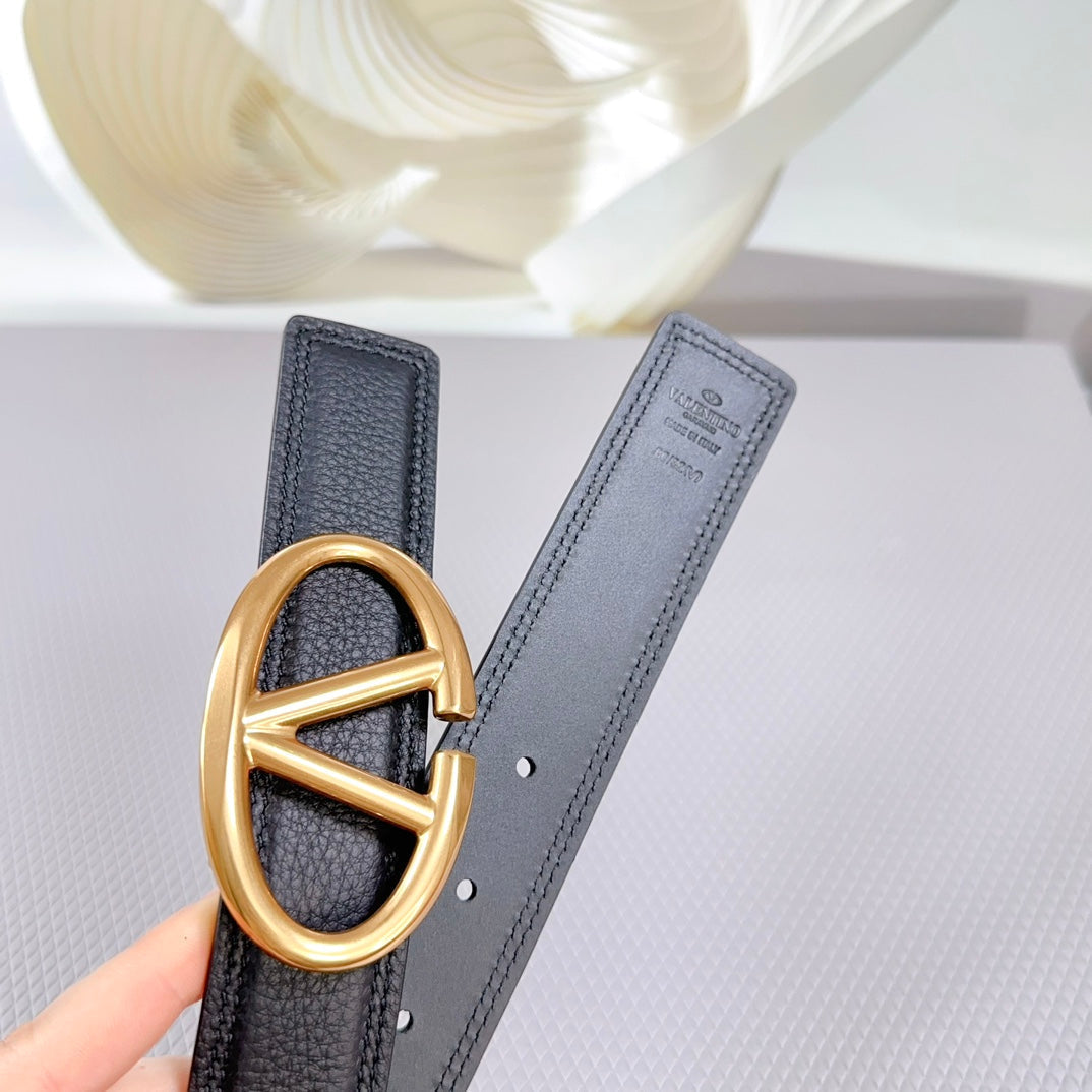 The Bold Edition Belt 34mm Black Calfskin Gold Buckle