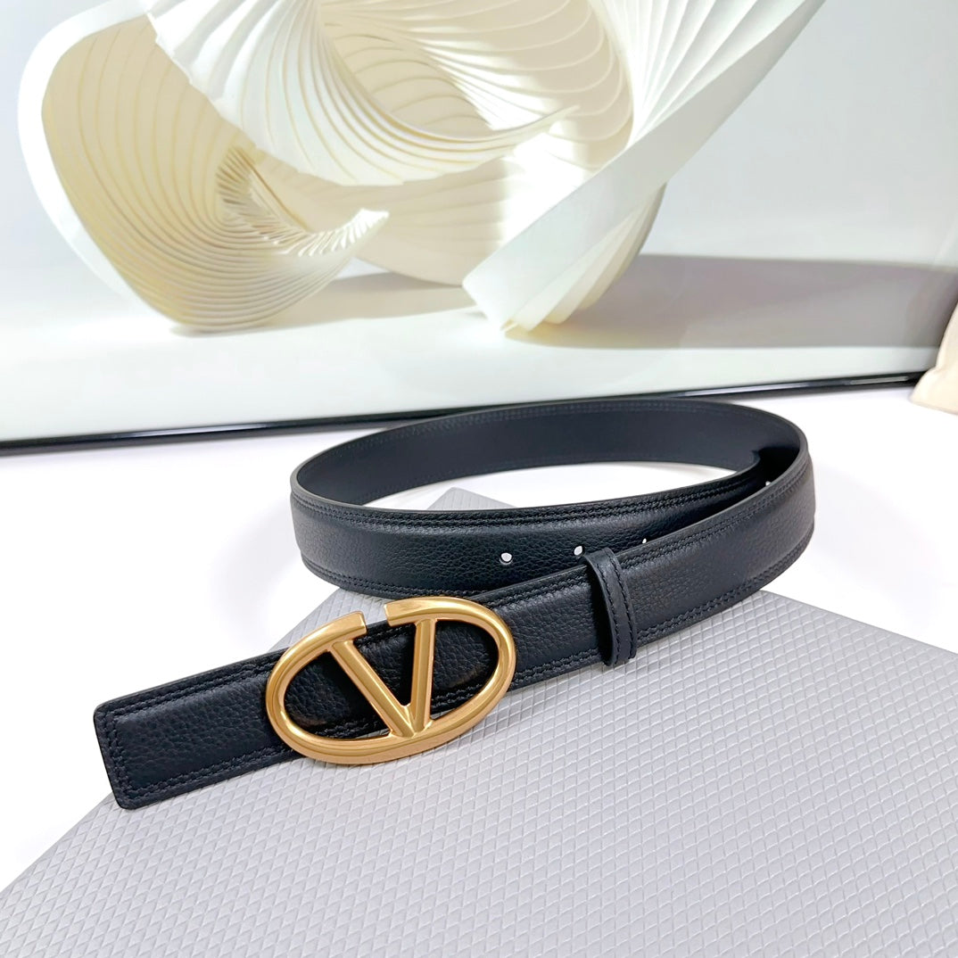 The Bold Edition Belt 34mm Black Calfskin Gold Buckle