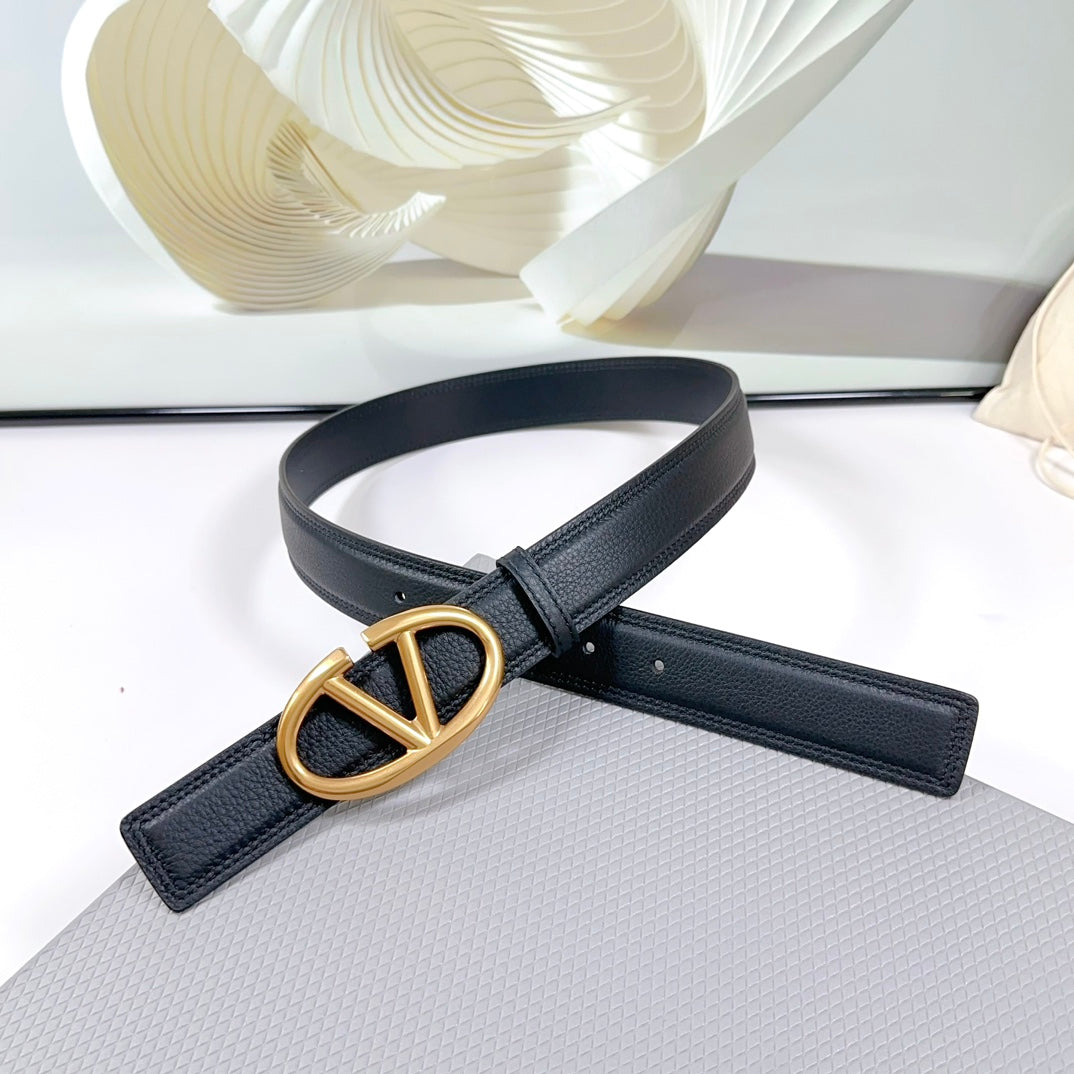 The Bold Edition Belt 34mm Black Calfskin Gold Buckle