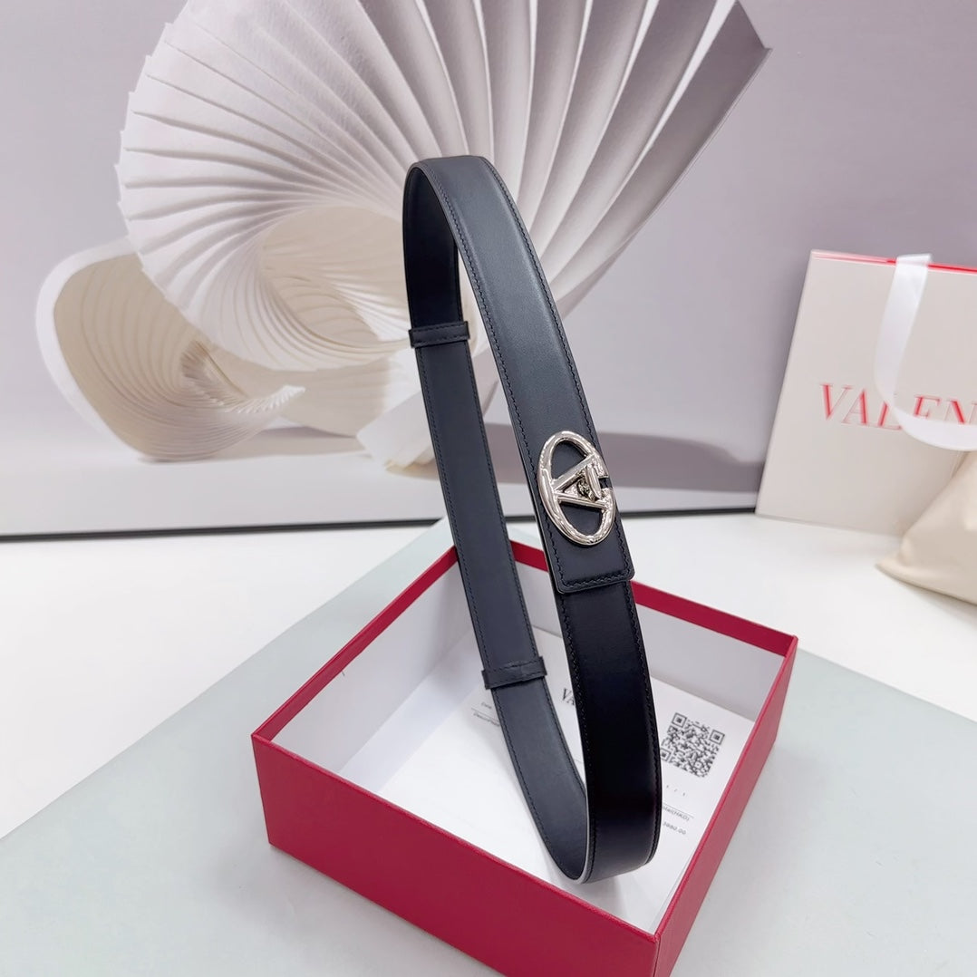 The Bold Edition Belt 30mm Black Calfskin Silver Buckle