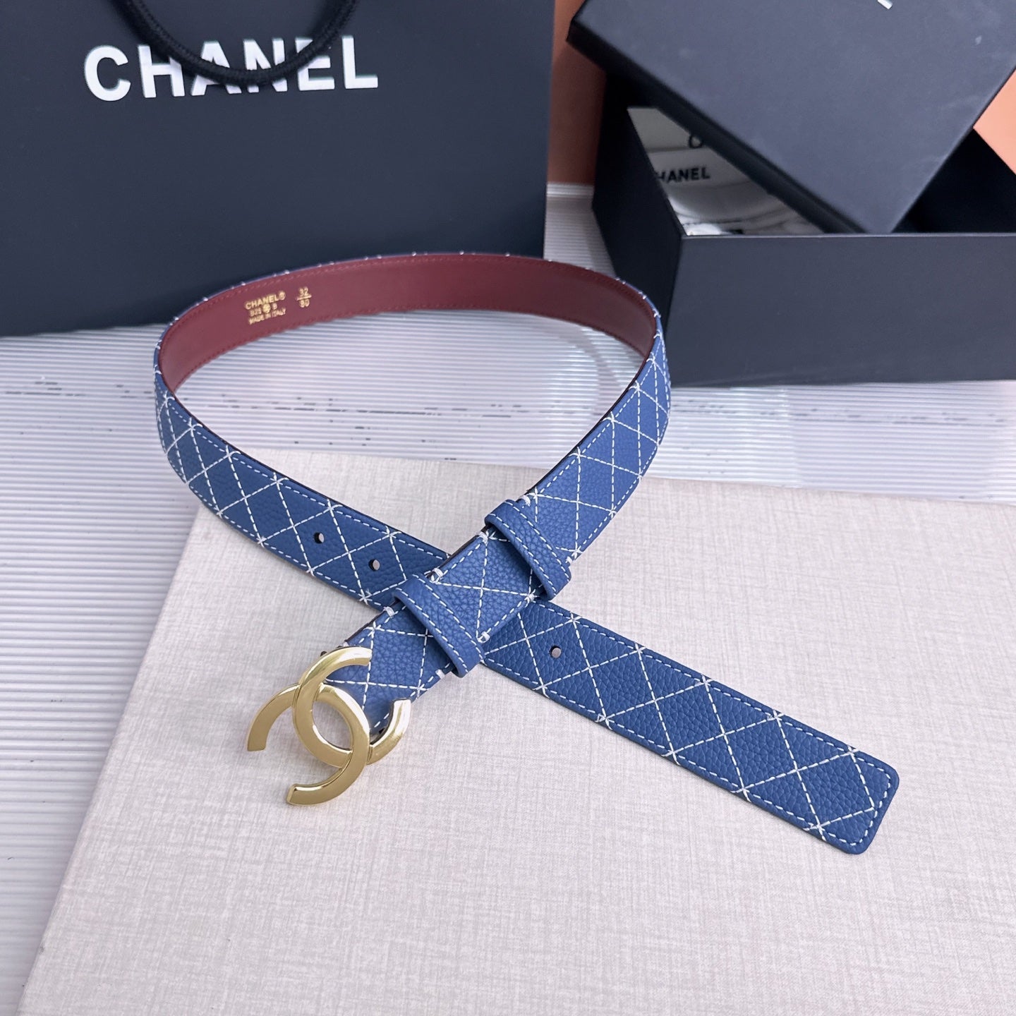Chanel 2026 Matelassé Belt 30mm Cowhide 215561