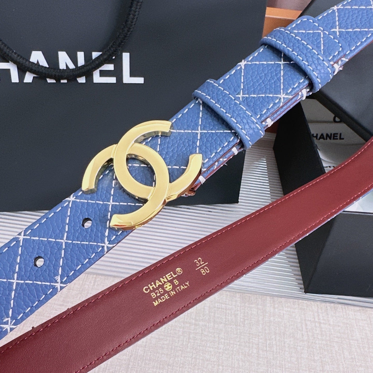 Chanel 2026 Matelassé Belt 30mm Cowhide 215561