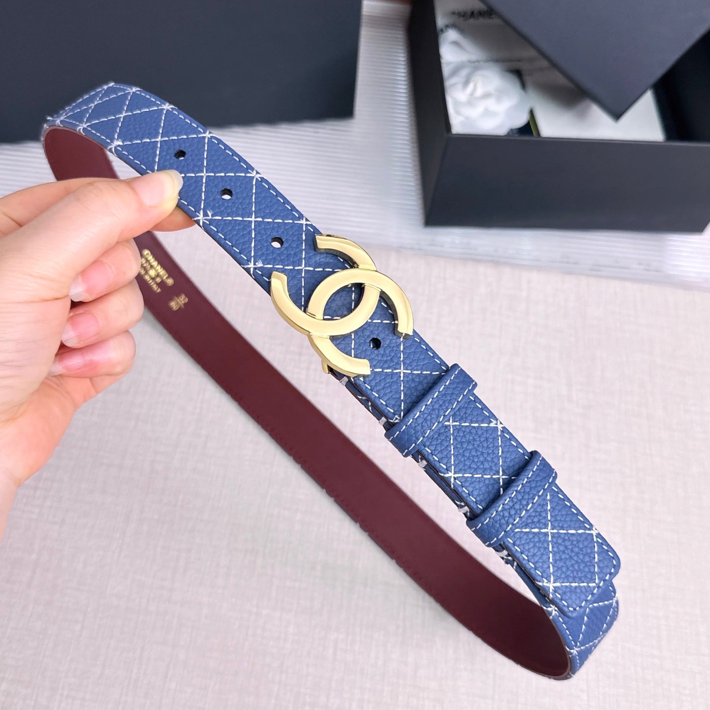 Chanel 2026 Matelassé Belt 30mm Cowhide 215561