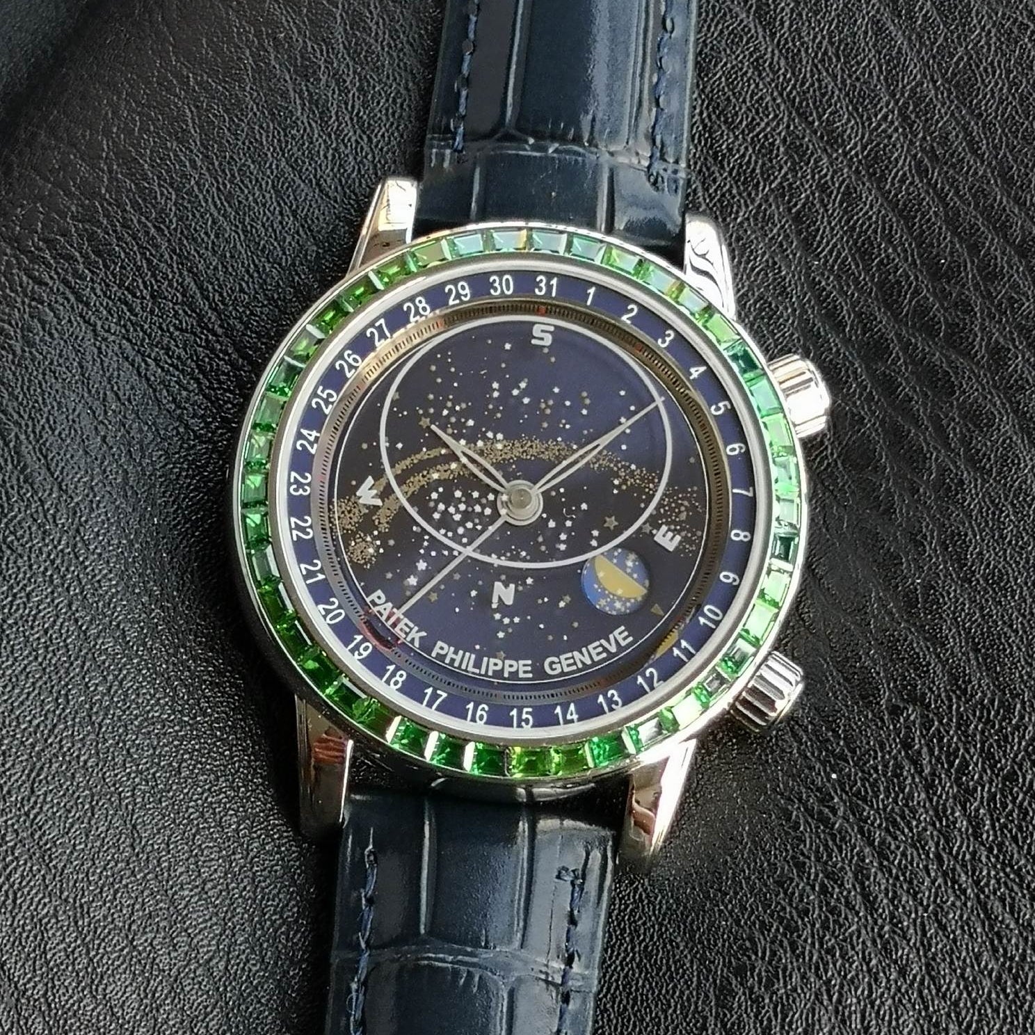 Patek Philippe Celestial Grand Complication 44mm Green Gemstones Blue Dial