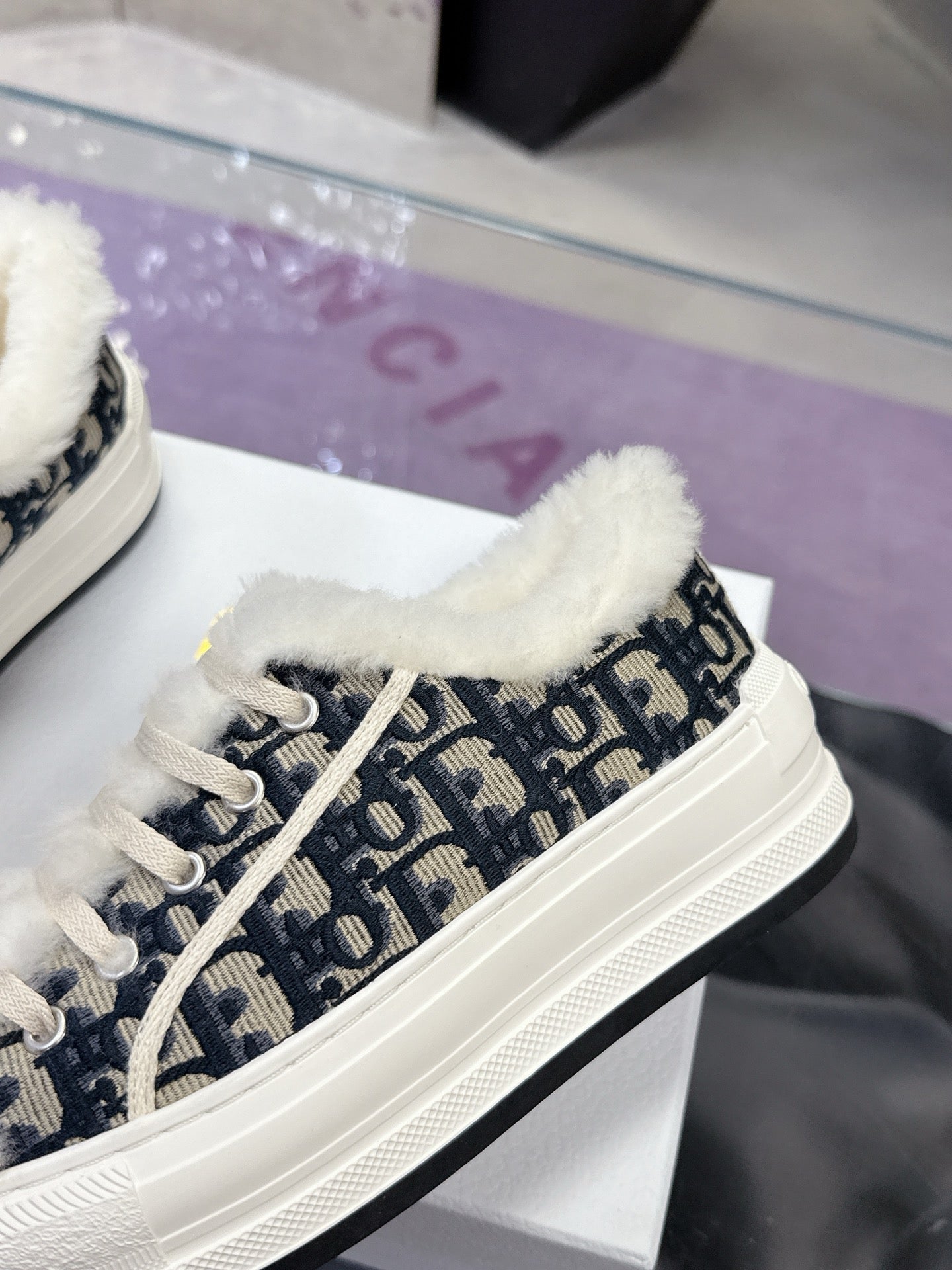 Dior 2025 Walk'n'Dior Platform Sneaker Deep Blue mix White Wool Canvas