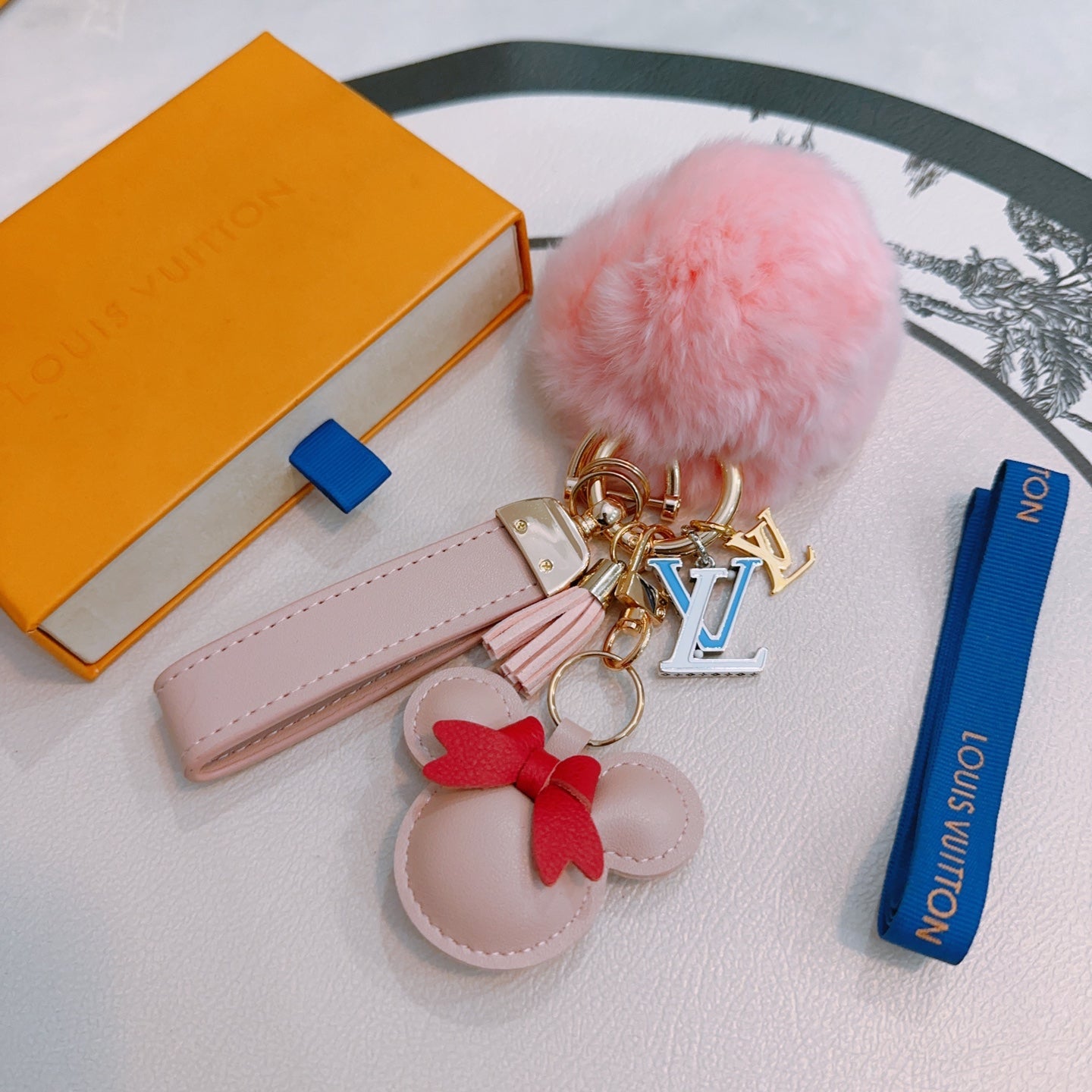 LV Pink Mickey Mouse Charm