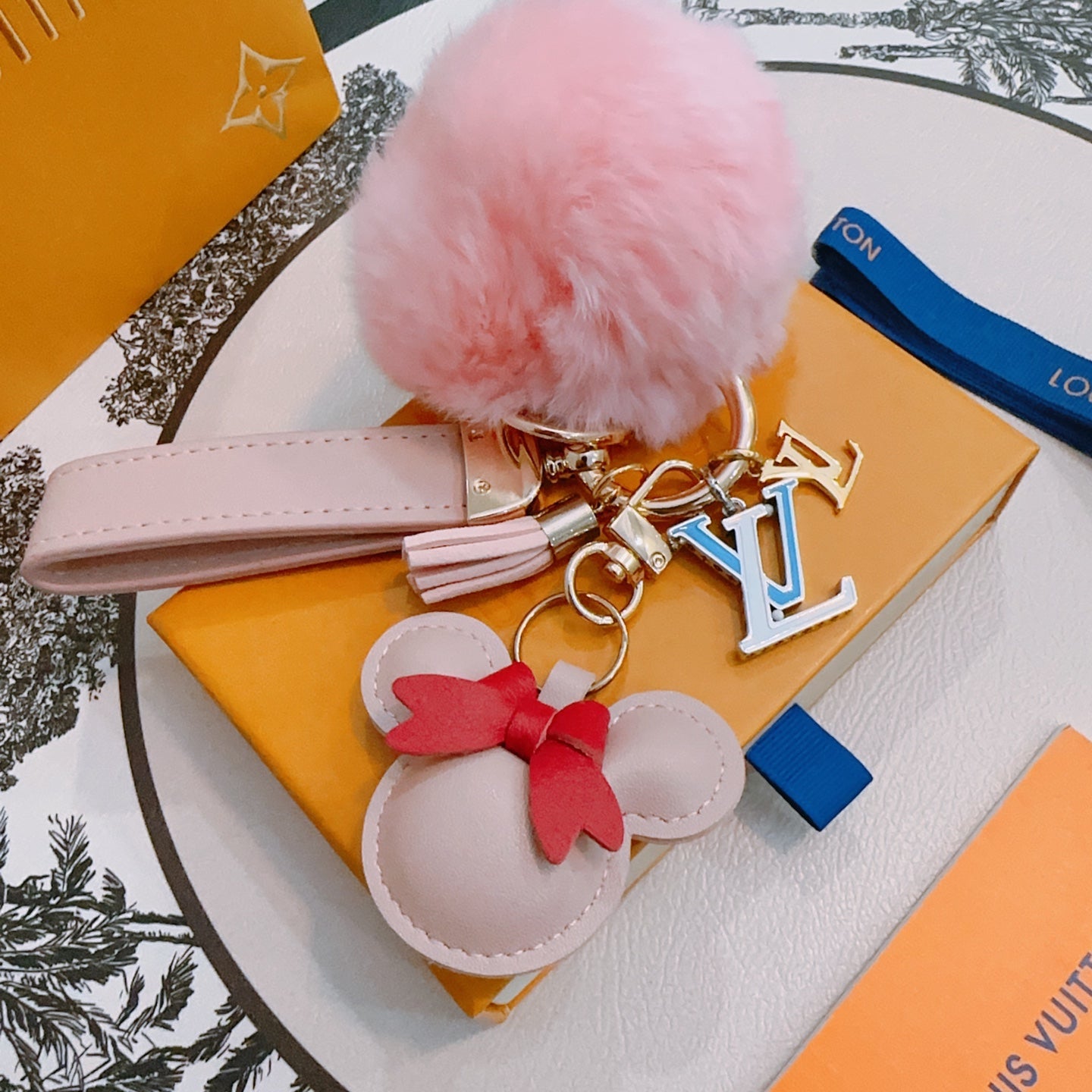 LV Pink Mickey Mouse Charm