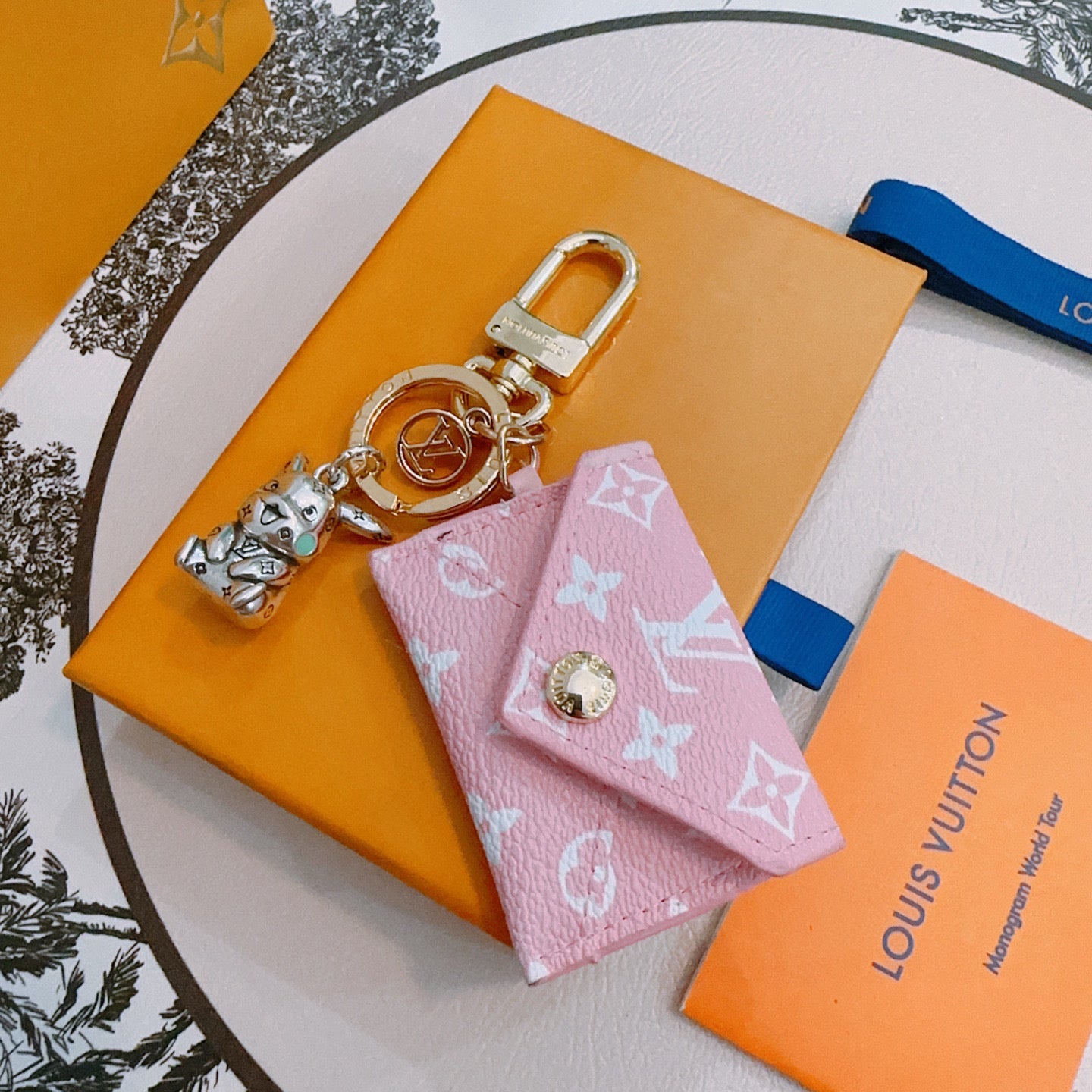 LV Pink Wallet Charm