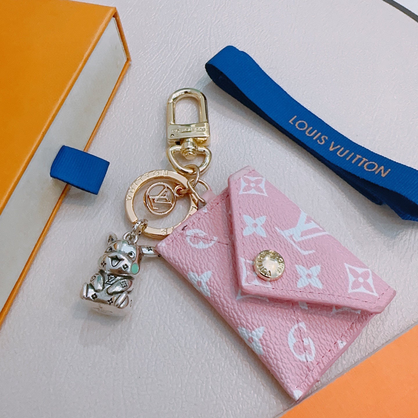 LV Pink Wallet Charm