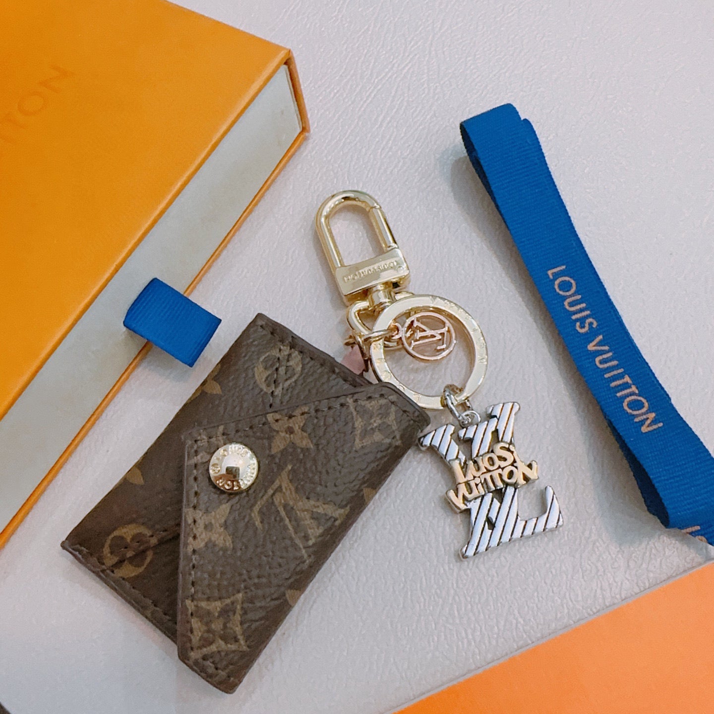 LV Brown Wallet Charm