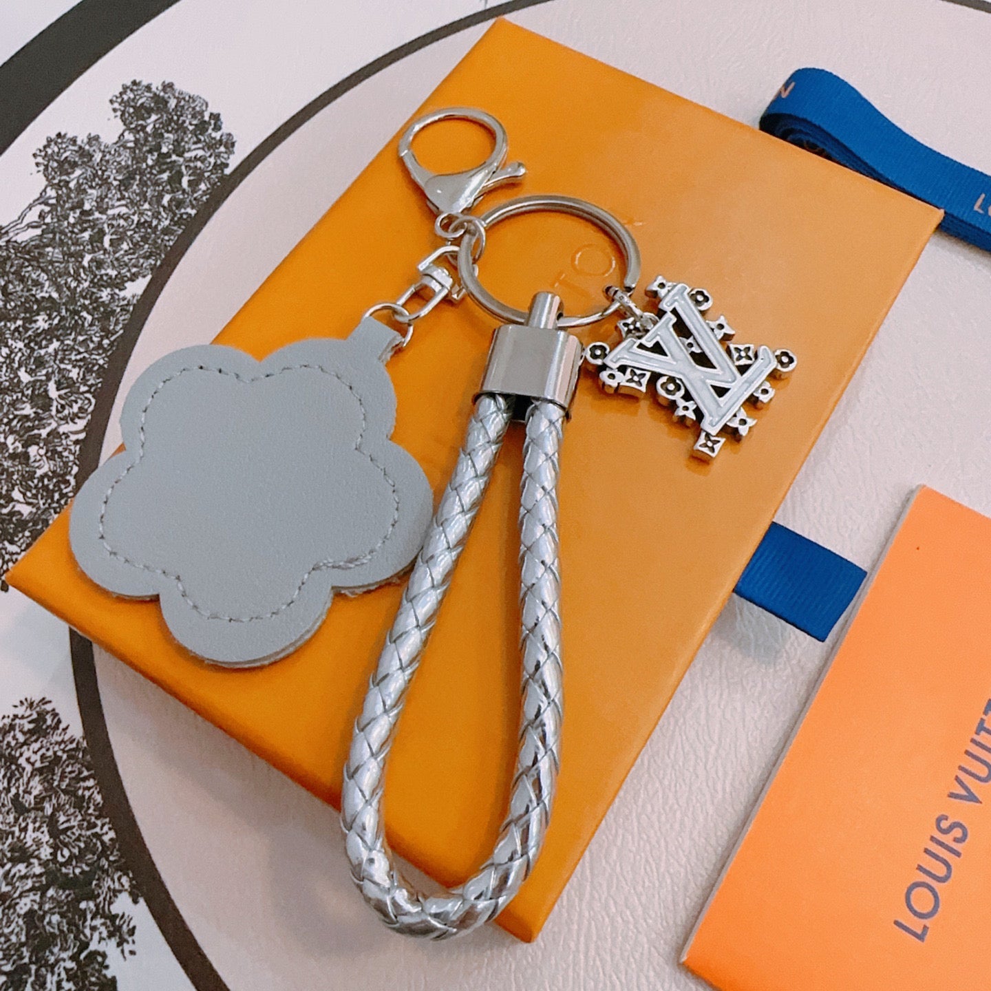 LV Gray Flower Charm