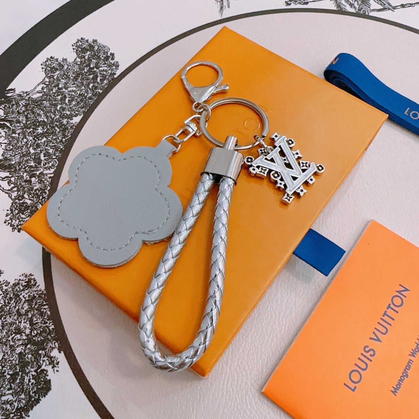 LV Gray Flower Charm