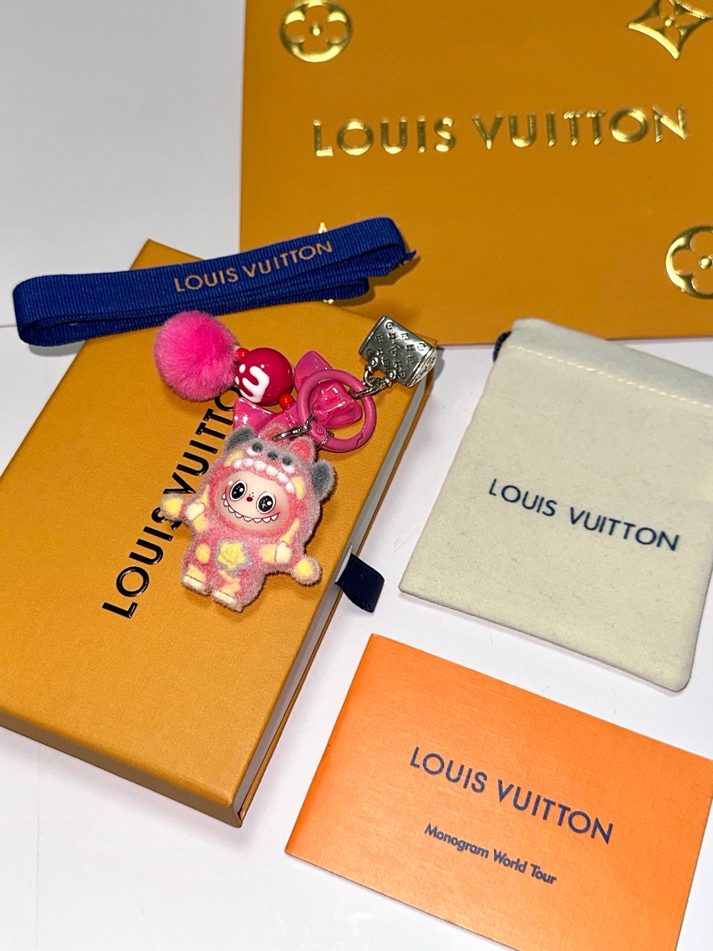 LV Pink Pop Mart Labubu Charm