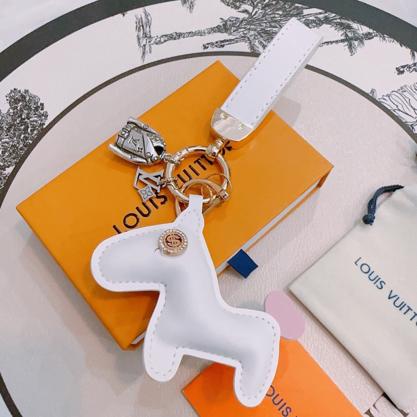 LV White Horse Charm