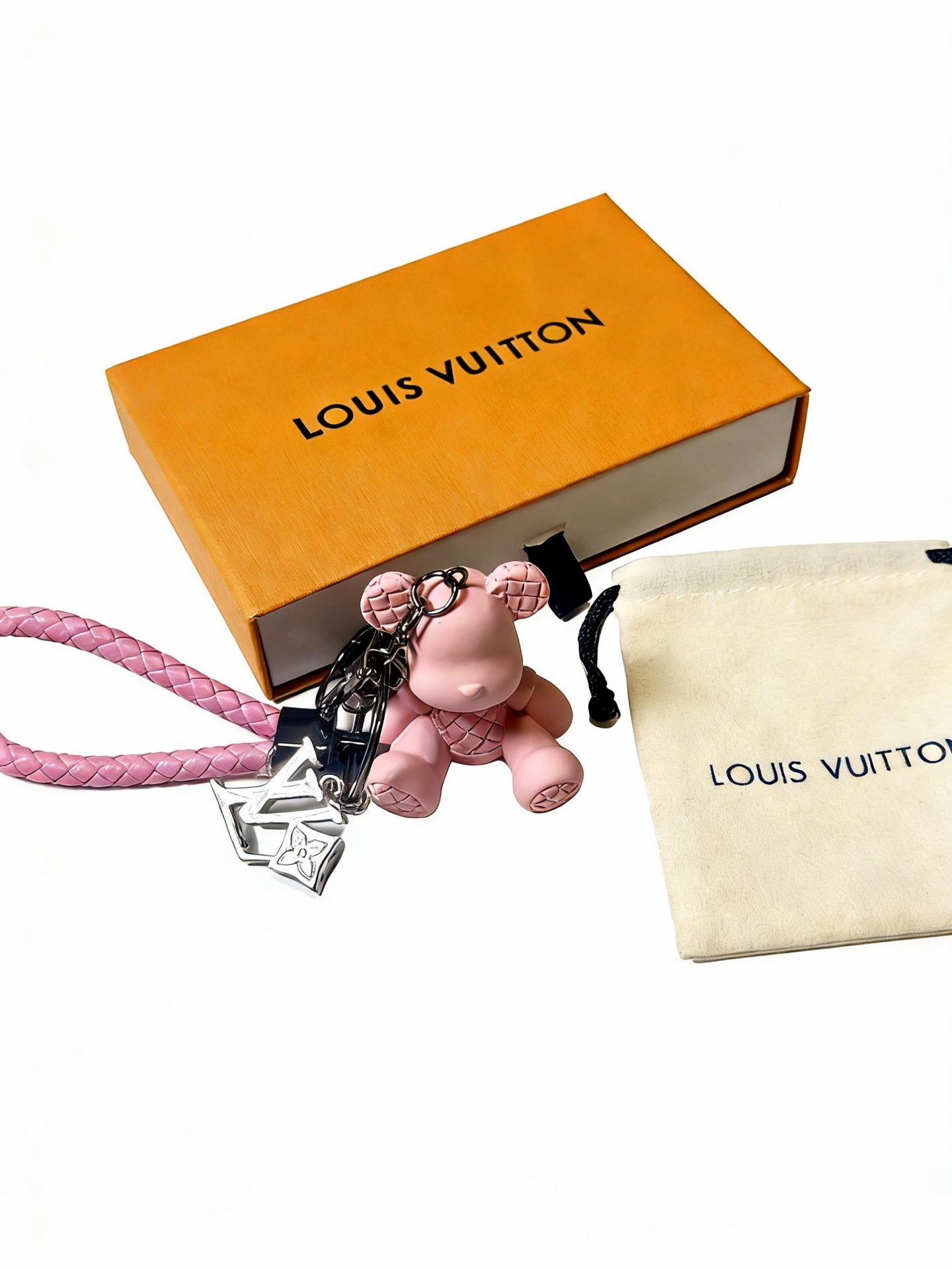 LV Pink Bear Charm
