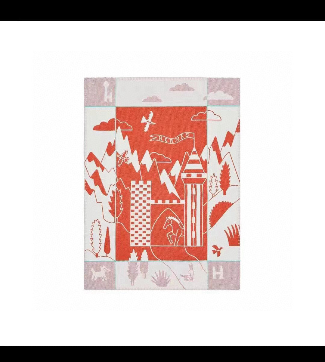 HM Avalon Epopee Blanket Orange Cashmere Wool 524203