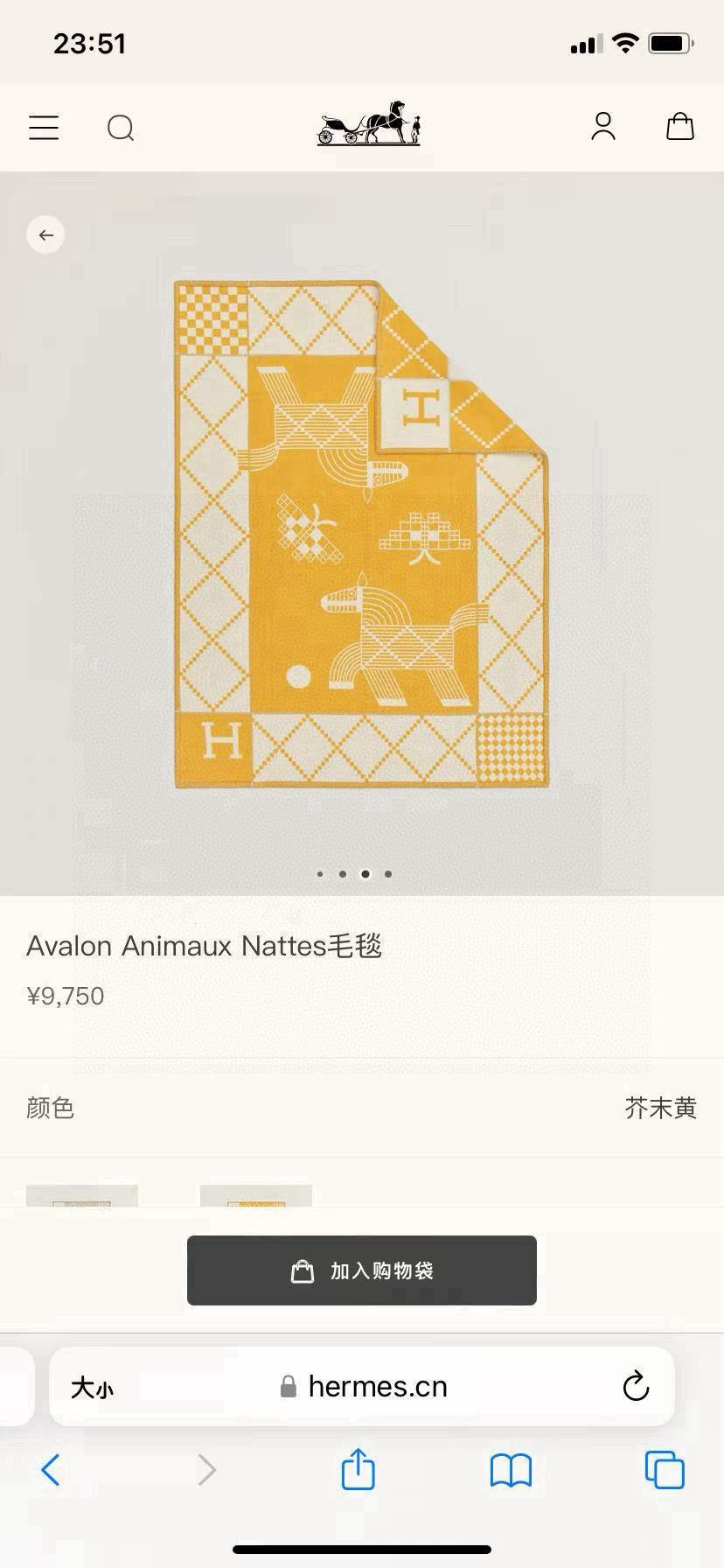 HM Avalon Blanket Yellow Mix Cream Cashmere Wool 875779