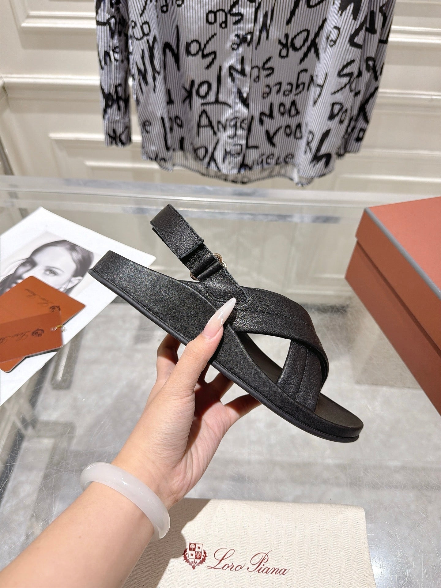 Loro Piana 2026 Criss-cross Straps Sandal Suede Leather 918892