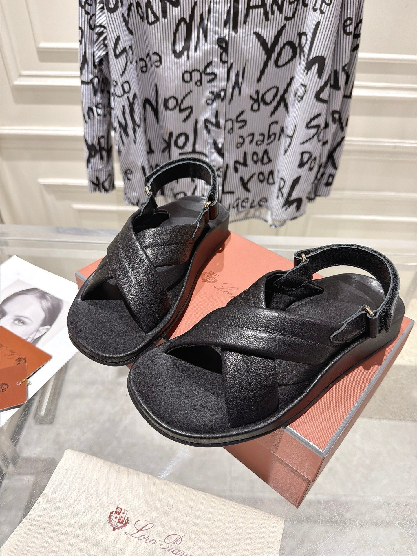 Loro Piana 2026 Criss-cross Straps Sandal Suede Leather 918892