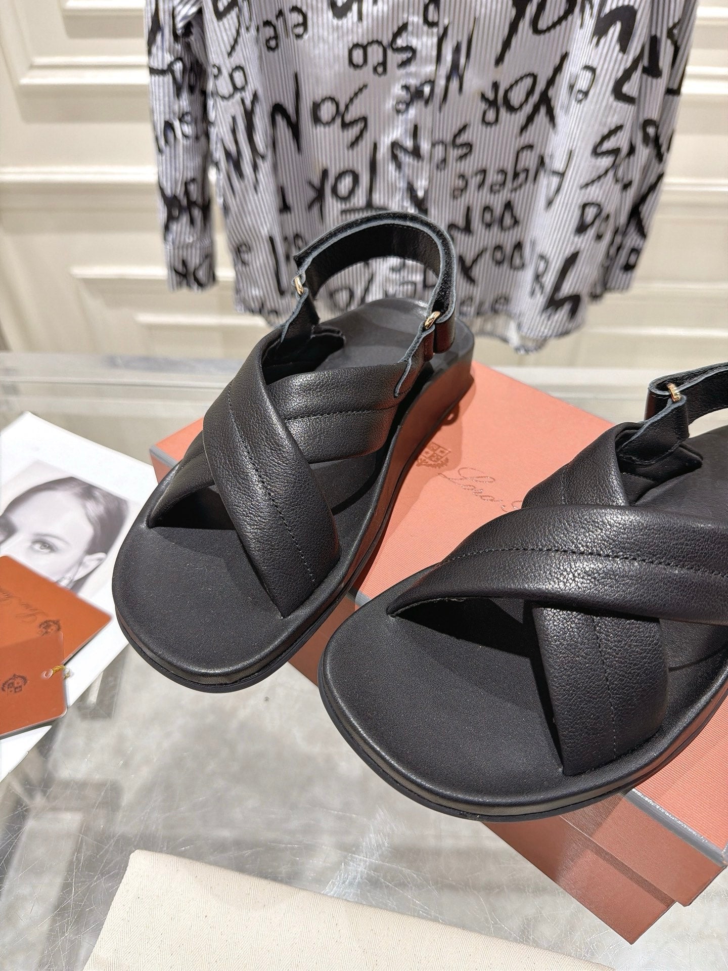 Loro Piana 2026 Criss-cross Straps Sandal Suede Leather 918892