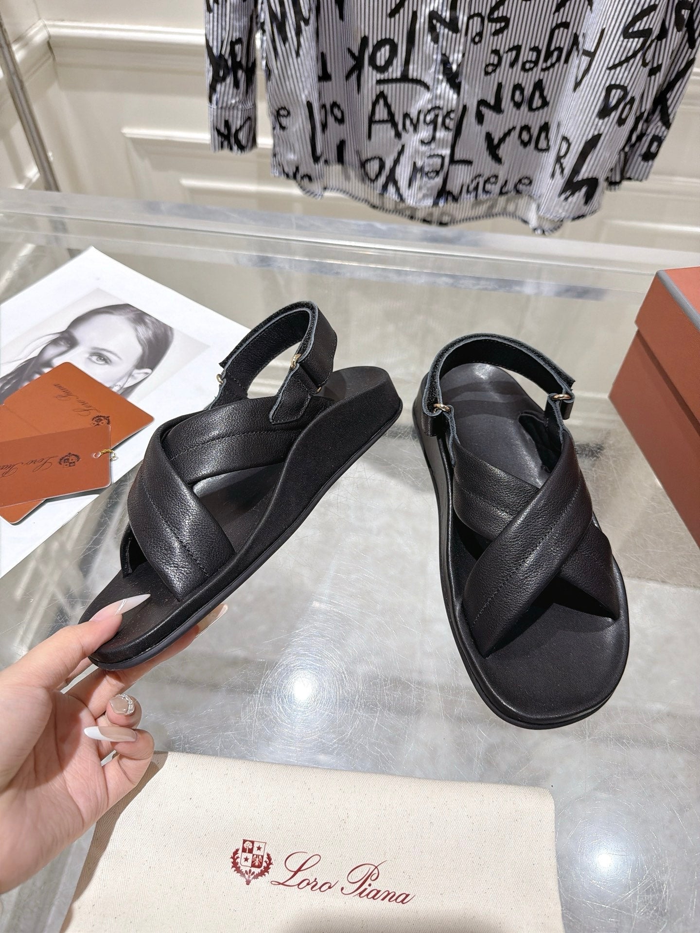 Loro Piana 2026 Criss-cross Straps Sandal Suede Leather 918892