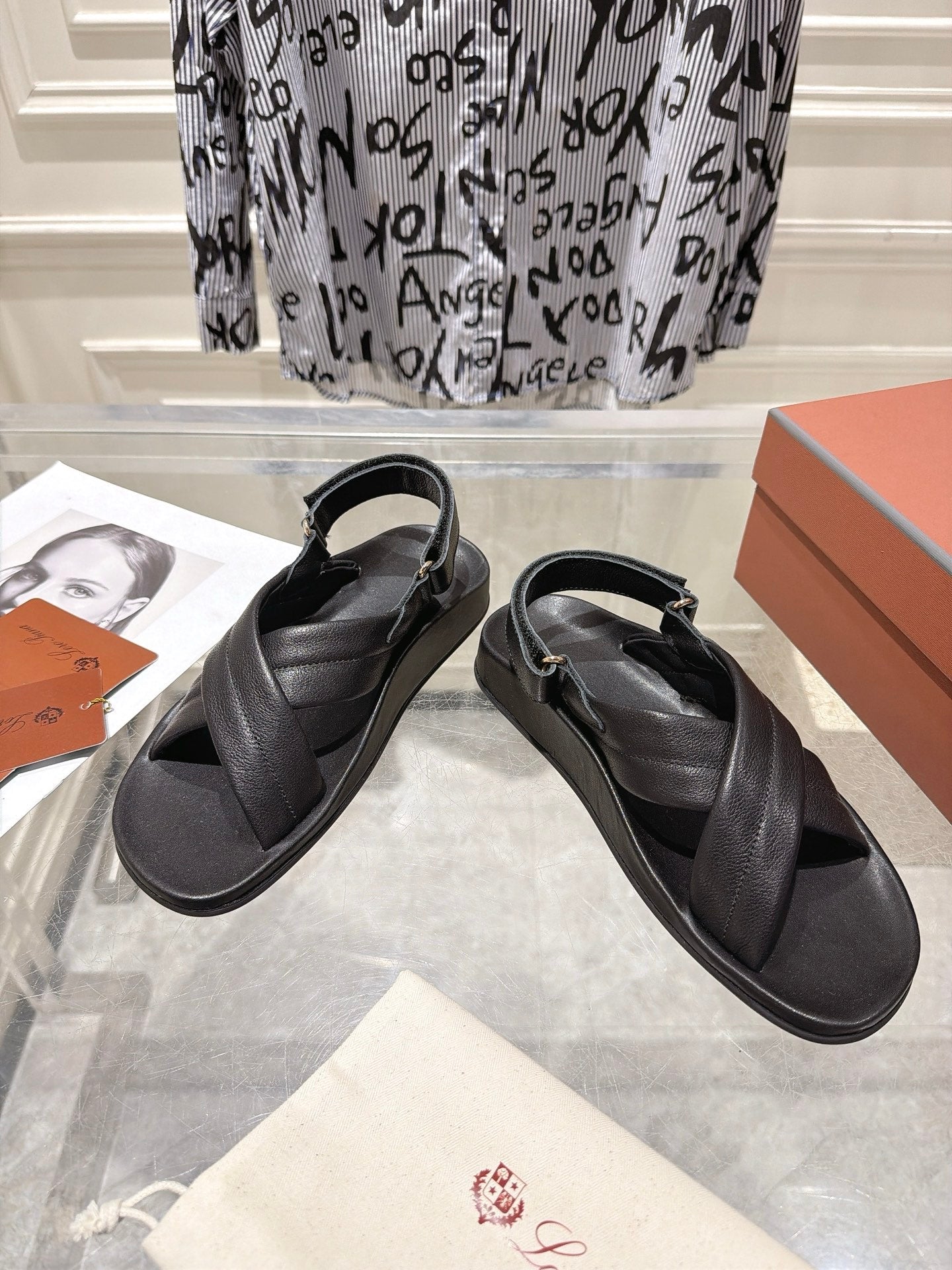 Loro Piana 2026 Criss-cross Straps Sandal Suede Leather 918892