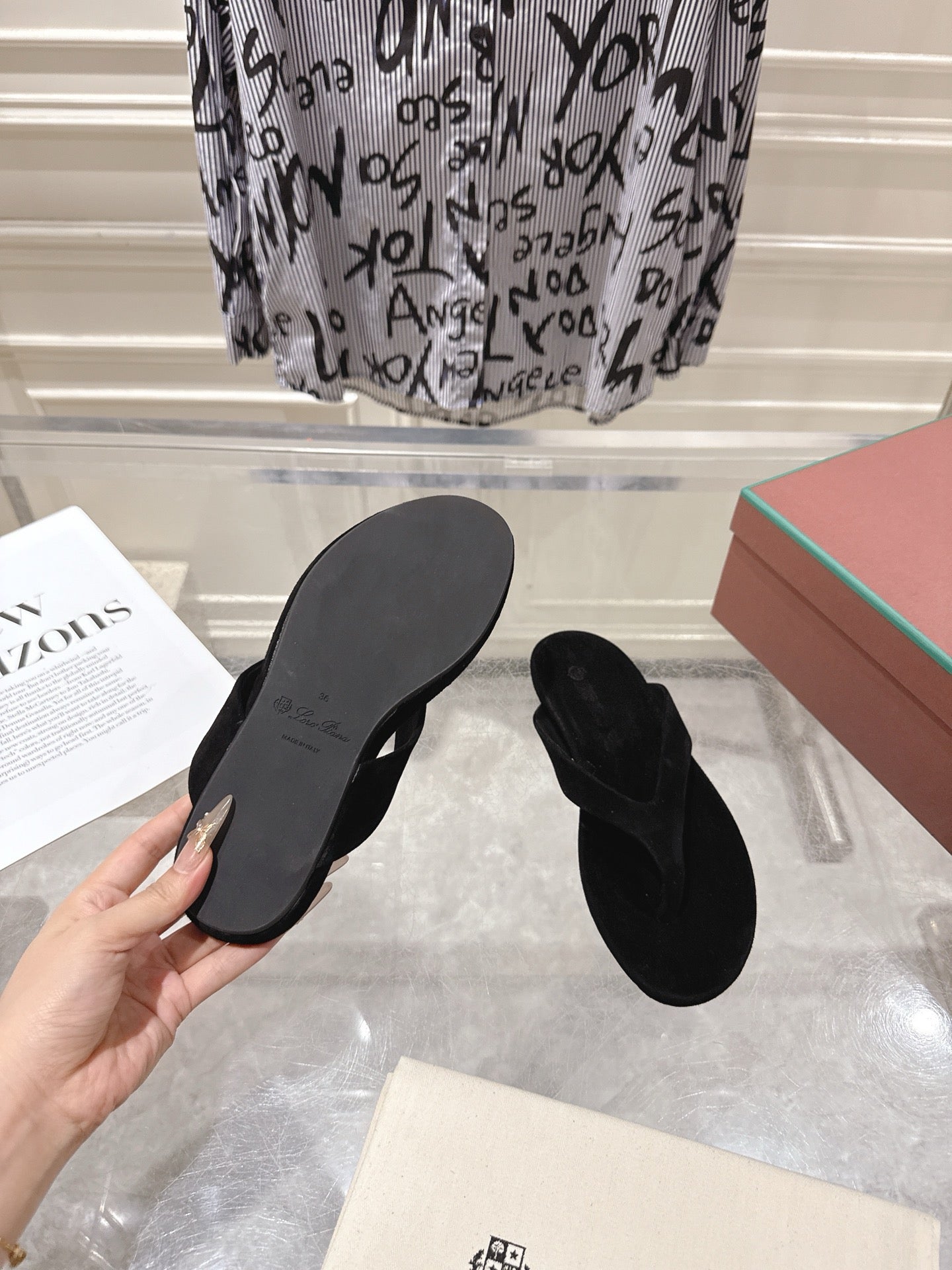 Loro Piana 2026 Thong Sandal Suede 918905