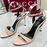 GC 25 Heeled 95mm Sandals Nude Patent Leather 293861