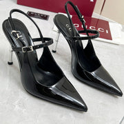 GC 25 Heeled 95mm Slingback Pump Black  Patent Leather 293865