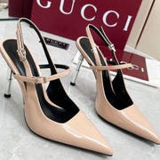GC 25 Heeled 95mm Slingback Pump Nude Patent Leather 293866