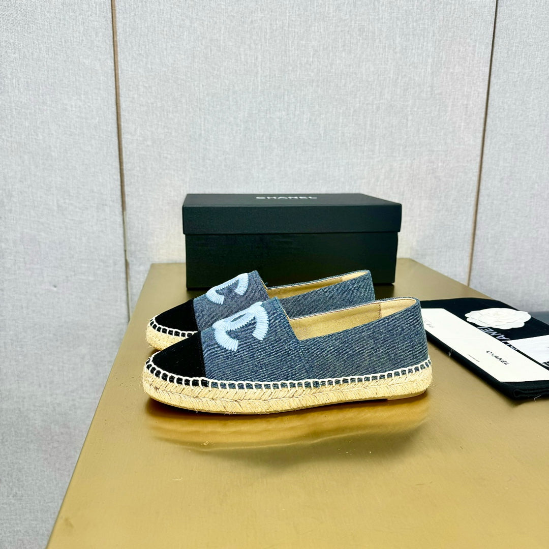 espadrilles dark blue black denim