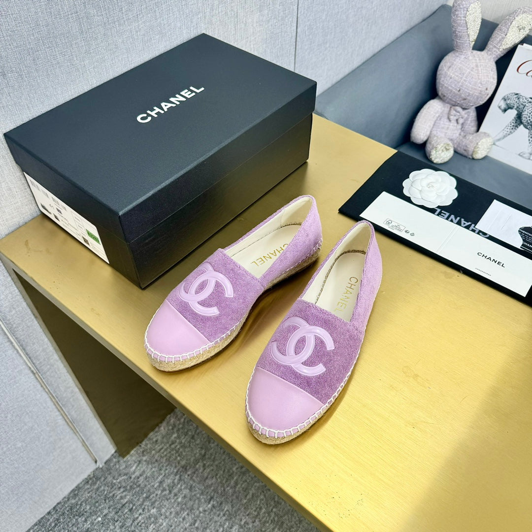 espadrilles purple fabric lilac calfskin