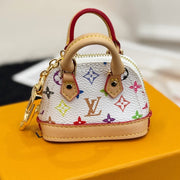 LV Alma Bag Charm White mix Colors Cowhide