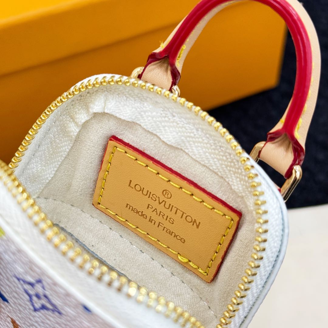 LV Alma Bag Charm White mix Colors Cowhide