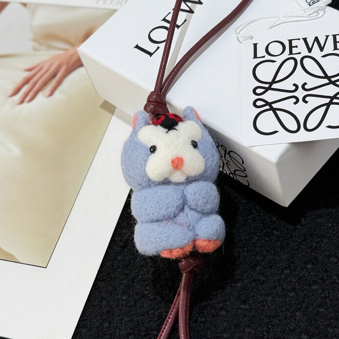 Loewe x Suna Fujita Hamster Blue White Charm Gray Felt and Calf